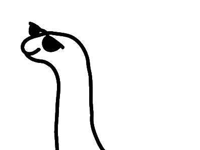 An animated dinosaur peeking from the side of the page.